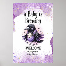 Goth Baby Dusche Begrüßungszeichen Black Lila Crow
