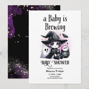 Goth Baby Girl Braut Hexe Ghost Couldron Einladung
