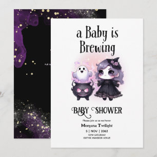 Goth Baby Girl Braut Hexe Ghost Couldron Einladung