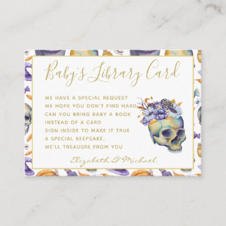 Goth Baby Library Book Request Skulls Halloween Begleitkarte