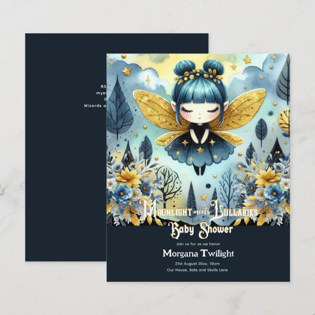 Goth Baby Shower Niedlich Girl Moonlight Lullabies (Vorne/Hinten)