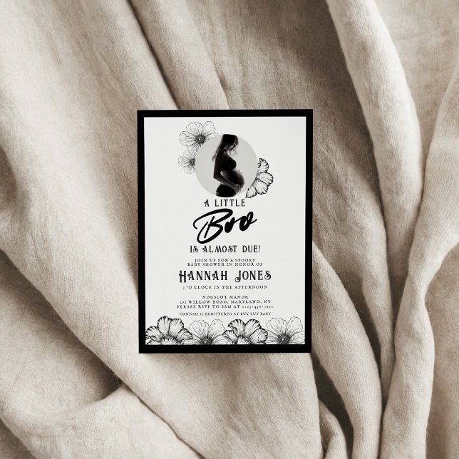 Goth Baby Shower Skulls & Blume Einladung (Von Creator hochgeladen)