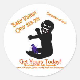 Goth Babyvampire-Voodoo-Puppen-Halloween-Spaß Runder Aufkleber
