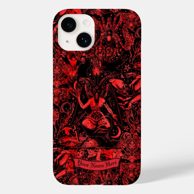 Goth Baphomet Red Devil Satanic Grunge Gothic Case-Mate iPhone 14 Hülle (Rückseite)