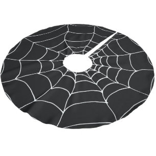 Goth Black and White Spiders Web Cobweb Weihnachte Polyester Weihnachtsbaumdecke