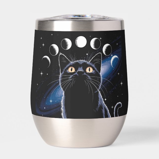Goth Black Cat, Goth Gift, Hexenhour Black Cat (Vorderseite)