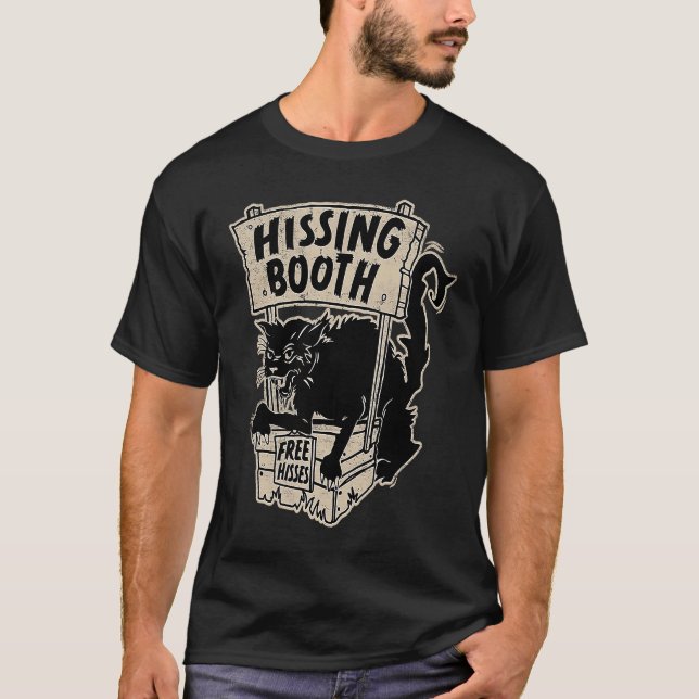 Goth Black Cat Hissstand für Cat Mamas & Cat D T-Shirt (Vorderseite)
