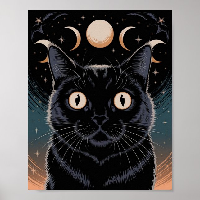 Goth Black Cat, Witzhour Black Cat Poster (Vorne)
