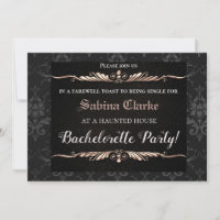 Goth Black & Gold Chic Bachelorette Invitation
