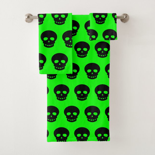 Goth Black Lime Green Motif crâne (En situation)