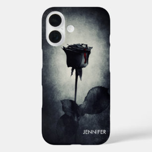 Goth Black Rose Dripping Blood Macabre iPhone 16 Hülle