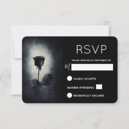 Goth Black Rose Dripping Blood Macabre UAWG RSVP Karte