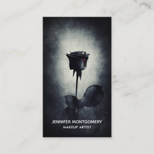 Goth Black Rose Dripping Blood Macabre Visitenkarte