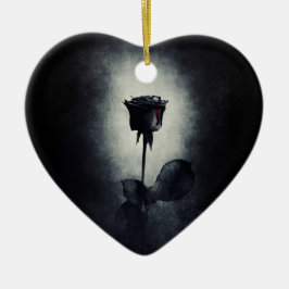 Goth Black Rose Dripping Blood Macabre Wedding Keramik Ornament