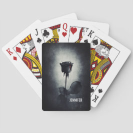 Goth Black Rose Dripping Blop auf Black Grunge Spielkarten