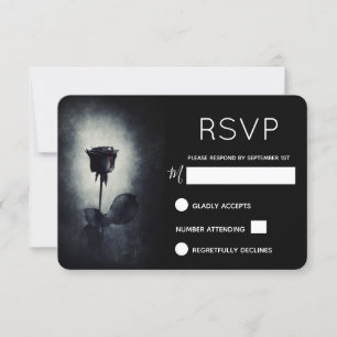 Goth Black Rose tropfendes Blut makabre RSVP Karte