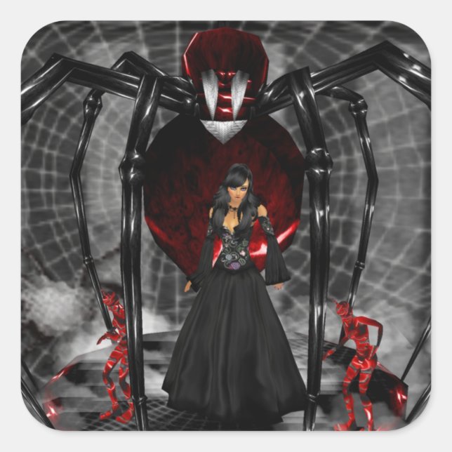 Goth Black Spider Stickers (Vorderseite)