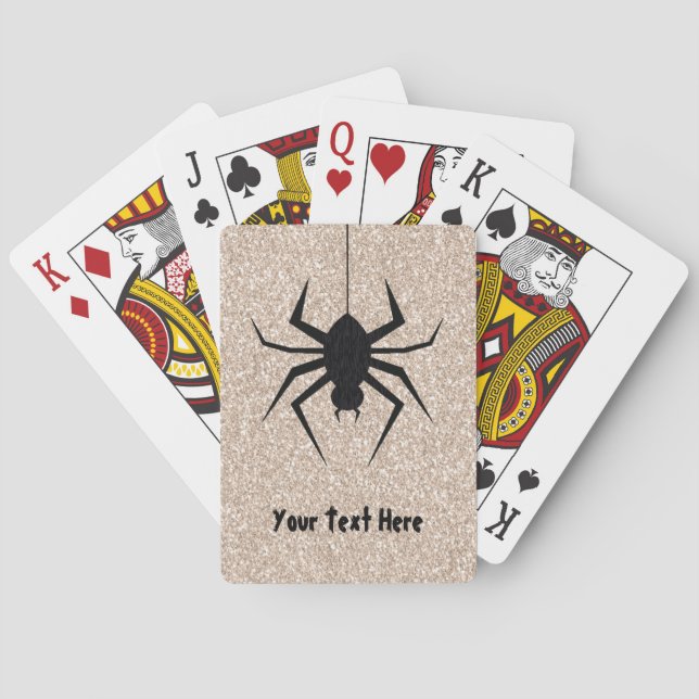 Goth Black Widow Spider Glitzer Creepy Halloween Spielkarten (Rückseite)