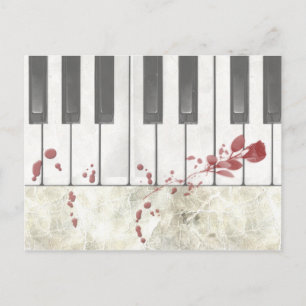 Goth Blood Piano Keys Postcard Postkarte