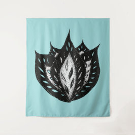 Goth Blume abstraktes Tätowierdesign Wandteppich