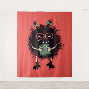 Goth Book Lover Monster Wandteppich