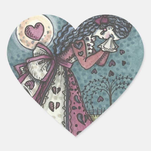 Goth Broken Valentine HEART STICKERS Sheet (Vorderseite)