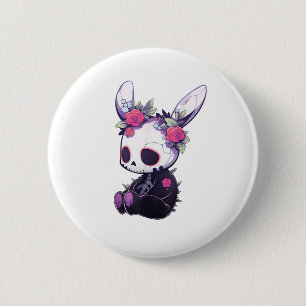 Goth Bunny Gothic Outfit Niedlich E-Girl Kawaii Ra Button