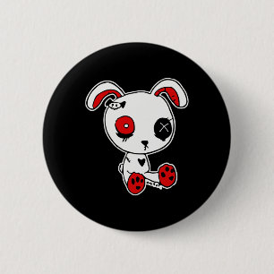 Goth Bunny Lazy Halloween Kostüm Beängstigend Goth Button