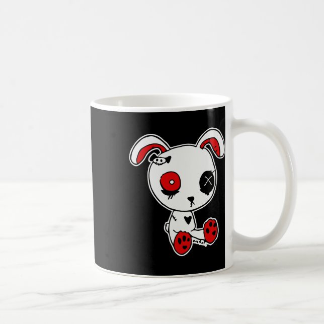 Goth Bunny Lazy Halloween Kostüm Beängstigend Goth Kaffeetasse (Rechts)