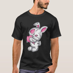 Goth Bunny Niedlich Creepy Emo Gothic Weißes Sonn T-Shirt