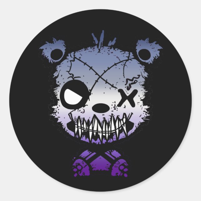 Goth Butch Lesbian Pride Flag farbiger Bär Runder Aufkleber (Vorderseite)
