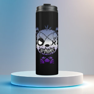 Goth Butch Lesbian Pride Flag farbiger Bär Thermosbecher