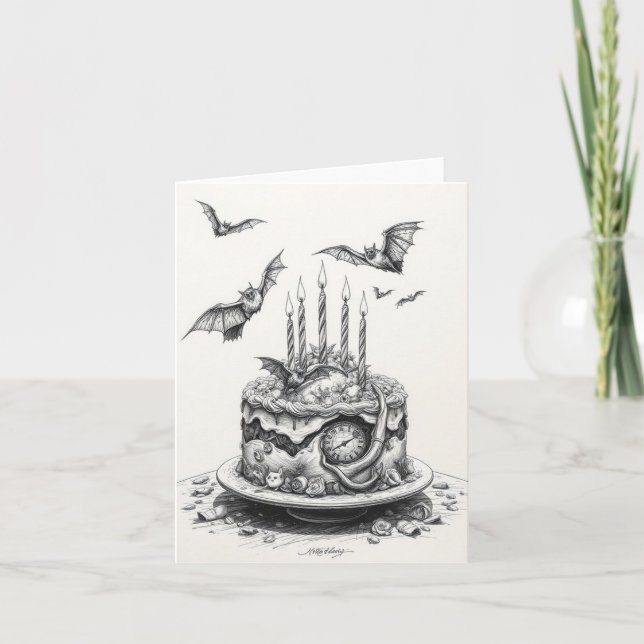 Goth Cake Feiertagskarte (Vorderseite)