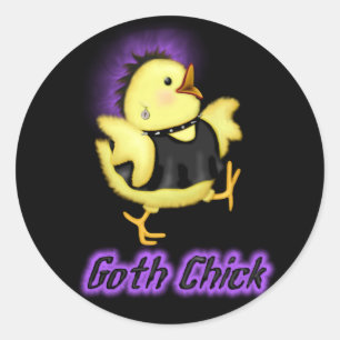 Goth Chick Runder Aufkleber