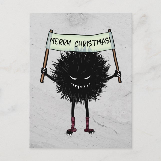 Goth Christmas Character Evil Bug Postkarte (Vorderseite)
