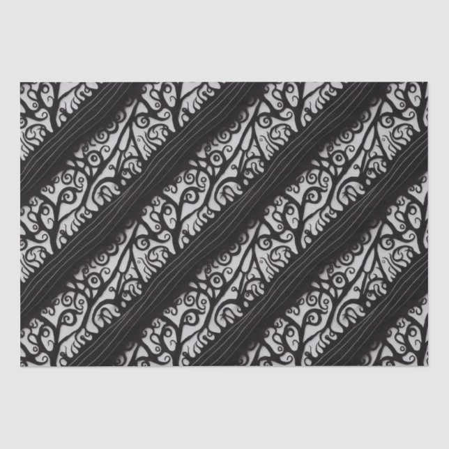 Goth Christmas Tissue - Schwarz und Weiß Seidenpapier (Vorderseite)