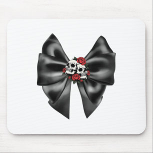 Goth Coquette Zweiköpfige Rosen-Schädel-Große schw Mousepad
