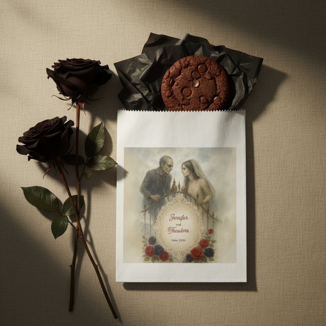 Goth Couple Zombie Halloween Wedding Geschenktütchen (Goth Couple Zombie Halloween Wedding Favor Bag
)