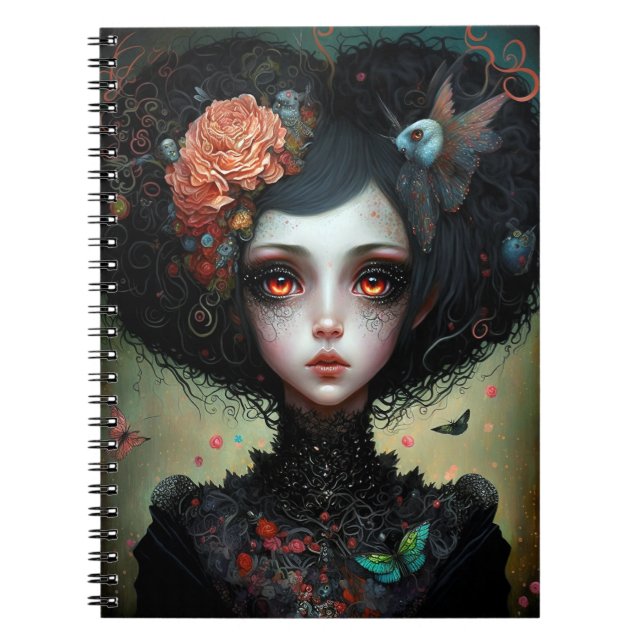 Goth Creepy Niedlich Girl Gothic Notizblock (Vorderseite)