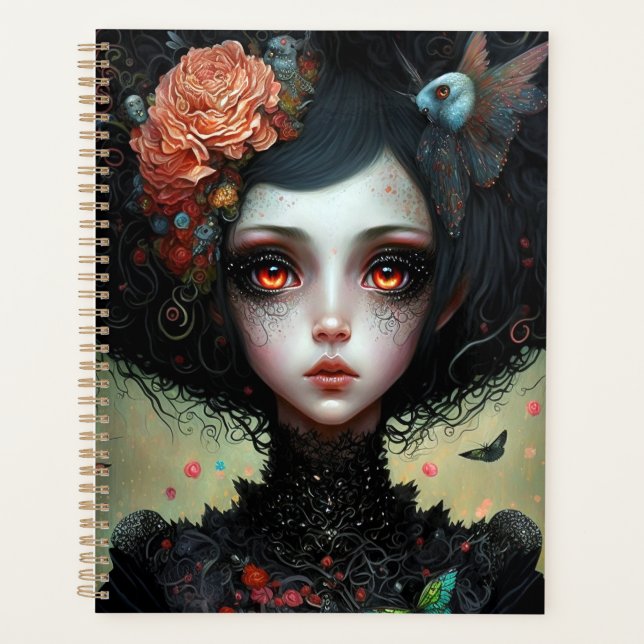 Goth Creepy Niedlich Girl Gothic Planer (Vorderseite)