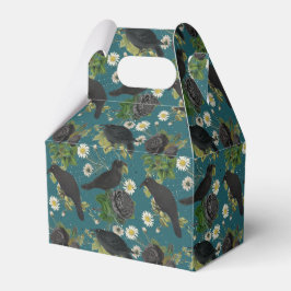 Goth Crows & Black Rose Tief Aquamarines Muster Geschenkschachtel