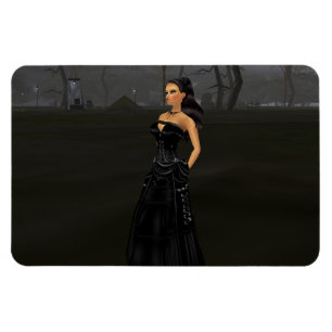 Goth Dame In A Graveyard Magnet