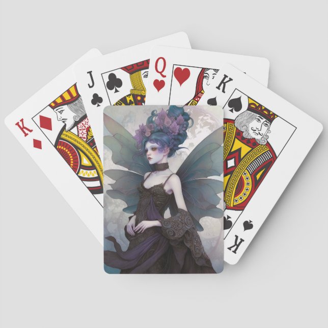 Goth Dark Fairy Girl Fantasy Art Spielkarten (Rückseite)