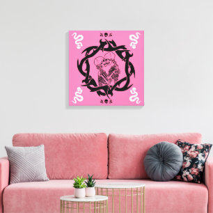 Goth Dark Pink Romantisches Liebhabergeschenk Leinwanddruck