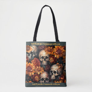 Goth Dark Romance Lonely Day Skulls Tasche