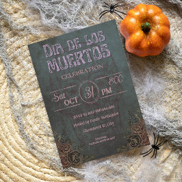 Goth dark Vintag pink dia de los muertos Party Einladung