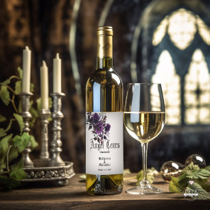 Goth Deep Amethyst Lila White Wine Label Weinetikett