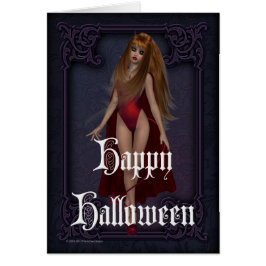 Goth Devil Woman Happy Halloween Card