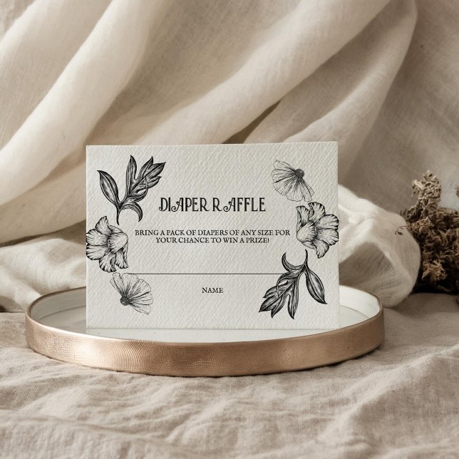 Goth Diaper Raffle Baby Dusche Tattoo Blume Rock Begleitkarte (Von Creator hochgeladen)