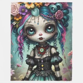 Goth Doll Fleece Blanket
